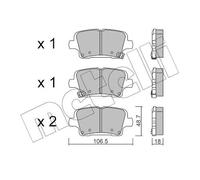 METELLI Pastiglie Freno Bremsbelegsatz Posteriore per Opel Insignia B Country