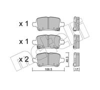 METELLI Pastiglie Freno Bremsbelegsatz Posteriore per Opel Insignia B Gran Sport