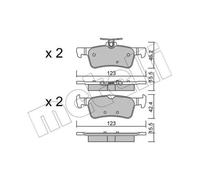 METELLI Pastiglie Freno Bremsbelegsatz Posteriore per Peugeot 308 Sw II