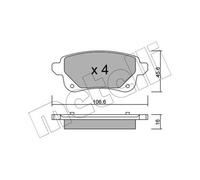 METELLI Pastiglie Freno Bremsbelegsatz Posteriore per Renault Megane IV Espace V