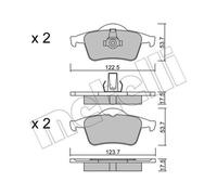METELLI Pastiglie Freno Bremsbelegsatz Posteriore per Volvo V70 II S60 I