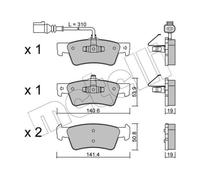 METELLI Pastiglie Freno Bremsbelegsatz Posteriore per VW Vans V Bus Multivan