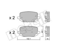 METELLI Pastiglie Freno Kit Freni a Disco per Ford USA