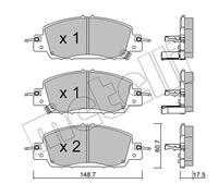 METELLI Pastiglie Freno Kit Freni a Disco per Honda E