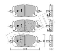 METELLI Pastiglie Freno Kit Freni a Disco per Mazda MX-30 Dr