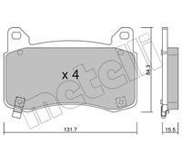 METELLI Pastiglie Freno Kit Freni a Disco per Tesla Modello 3 5YJ3 5YJY