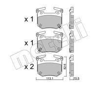 METELLI Pastiglie Freno Kit per Kia Stinger Ck Genesis G70 Tiro