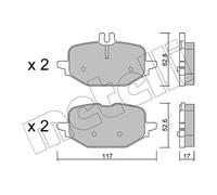 METELLI Pastiglie Freno Kit per Mercedes Benz Classe C Modello T