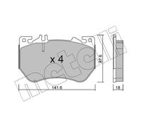 METELLI Pastiglie Freno Kit per Mercedes-Benz Modello T S206
