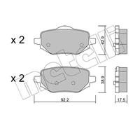 METELLI Pastiglie Freno Kit per Opel Corsa F Mokka Peugeot 2008 II UD