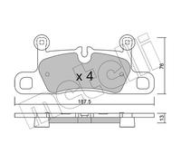 METELLI Pastiglie Freno Kit per Porsche Taycan Cross Turismo Y1B Y1A