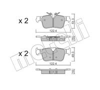 METELLI Pastiglie Freno Kit per Volvo XC60 II 246 V60 225 227