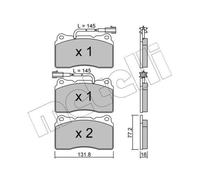 METELLI Pastiglie Frontale per Alfa Romeo 159 Sportwagon Ragno Lancia Delta III