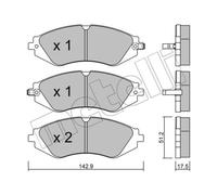 METELLI Pastiglie Frontale per Chevrolet Nubira Stationwagon Lacetti Daewoo