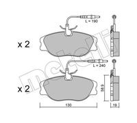 METELLI Pastiglie Frontale per Fiat Scudo Combinato Ulysse Peugeot 806 Expert