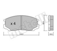 METELLI Pastiglie Frontale per Mitsubishi COLT IV Lancer V Station Wagon Proton
