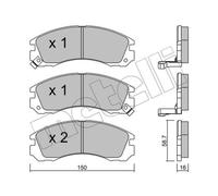 METELLI Pastiglie Frontale per Mitsubishi Outlander III Citroën C-Crosser 4007