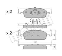 METELLI Pastiglie Frontale per Renault Clio IV Twingo III Dacia Sandero II Logan