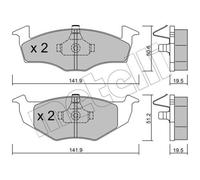 METELLI Pastiglie Frontale per VW Golf III Polo Variant Seat Ibiza II Cordoba
