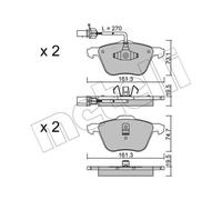 METELLI Pastiglie Frontale per VW Transporter IV Bus Sharan Seat Alhambra Galaxy