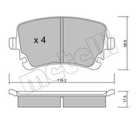 METELLI Pastiglie Posteriore per VW Multivan V Transporter Audi A4 Cabriolet A6