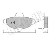 METELLI Serie Bremsbeläge Bremsbelegsatz Anteriore per Fiat Cinquecento