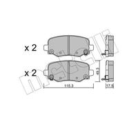 METELLI Serie Bremsbeläge Bremsbelegsatz Posteriori per Jeep Cherokee 4 Piezzi