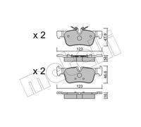 METELLI Serie Bremsbelagsatz Posteriori per BMW 2 Active Tourer X1 MINI