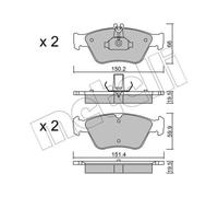 METELLI Set Cuscinetti Freno Anteriori per Mercedes-Benz SLK E-Klasse