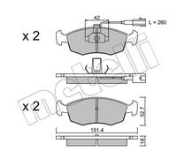 metelligroup 22-0274-1 - Made in Italy - Pastiglie Freno anteriori