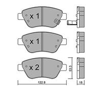 metelligroup 22-0321-2 Pastiglie Freno Anteriori E Posteriori, Made in Italy, Pezzo di Ricambio per Auto/Automobile, Kit da 4 Pezzi, Certificate ECE R90, Prive di Rame