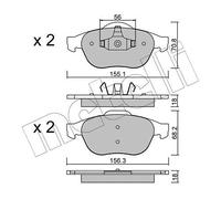 metelligroup 22-0336-1 - Made in Italy - Pastiglie Freno anteriori