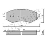 metelligroup 22-0508-0 - Pastiglie Freno anteriori