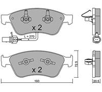 metelligroup 22-0662-0 - Made in Italy - Pastiglie Freno anteriori