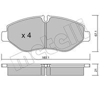 metelligroup 22-0671-1 Pastiglie Freno anteriori, Made in Italy, Pezzo di Ricambio per Auto / Automobile, Kit da 4 Pezzi, Certificate ECE R90, Prive di Rame