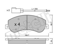 metelligroup 22-0680-0 Pastiglie Freno anteriori, Made in Italy, Pezzo di Ricambio per Auto / Automobile, Kit da 4 Pezzi, Certificate ECE R90, Prive di Rame