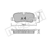 metelligroup 22-0694-0 - Made in Italy - Pastiglie Freno posteriori