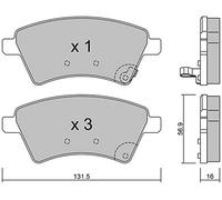 metelligroup 22-0702-0 Pastiglie Freno Anteriori E Posteriori, Made in Italy, Pezzo di Ricambio per Auto/Automobile, Kit da 4 Pezzi, Certificate ECE R90, Prive di Rame