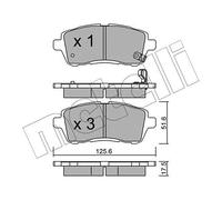 metelligroup 22-0793-0 Pastiglie Freno Anteriori E Posteriori, Made in Italy, Pezzo di Ricambio per Auto/Automobile, Kit da 4 Pezzi, Certificate ECE R90, Prive di Rame