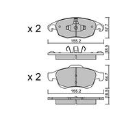 metelligroup 22-0800-0 Pastiglie Freno Anteriori E Posteriori, Made in Italy, Pezzo di Ricambio per Auto/Automobile, Kit da 4 Pezzi, Certificate ECE R90, Prive di Rame