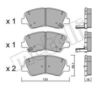 Metelli Pattini Freno A Hyundai / Kia Accent Iv (Rb) : 22-0943-0