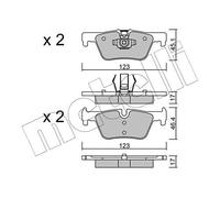 METELLI Pastiglie Freno Bremsbelegsatz Posteriore per BMW 1er 3er Touring