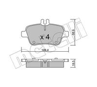 metelligroup 22-0966-0 - Made in Italy - Pastiglie Freno