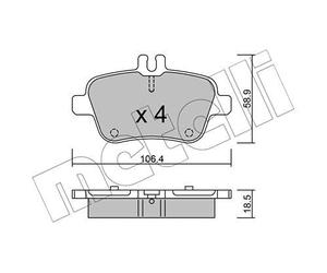 metelligroup 22-0966-0 - Made in Italy - Pastiglie Freno
