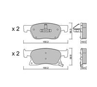 metelligroup 22-1114-0 - Made in Italy - Pastiglie Freno anteriori