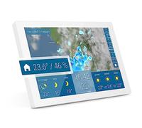 Meteo & radar home 3: Nuova stazione meteo wireless Wifi con sensore interno, touch screen a colori con radar del tempo, avvisi temporali, previsioni dettagliate e indice UV, bianco