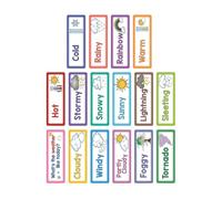 Meteo Tema Educativo Flashcards 16Sheet Vocabolario Carte 26x8.9cm Prescolare Insegnamento Risorsa Meteo Vocabolario Per Il Bambino