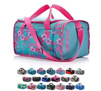 meteor Borsa per Palestra per la Piscina - Borsone da Viaggio - Una borsa sportiva spaziosa e comoda e per weekend, campeggio, ogni viaggio - con tracolla (20L) e (40L) (Blue/Pink Flowers, 40 L)