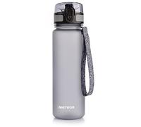 meteor Bottiglia Acqua Senza BPA Borraccia per Bambini Adolescenti e Adulti per Bici Sportivo Campeggio Scuola Ufficio Palestra Plastica Tritan (500ml, Grigio)