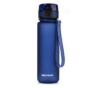 meteor Bottiglia Acqua Senza BPA Borraccia per Bambini Adolescenti e Adulti per Bici Sportivo Campeggio Scuola Ufficio Palestra Plastica Tritan (500ml, Blu Navy)